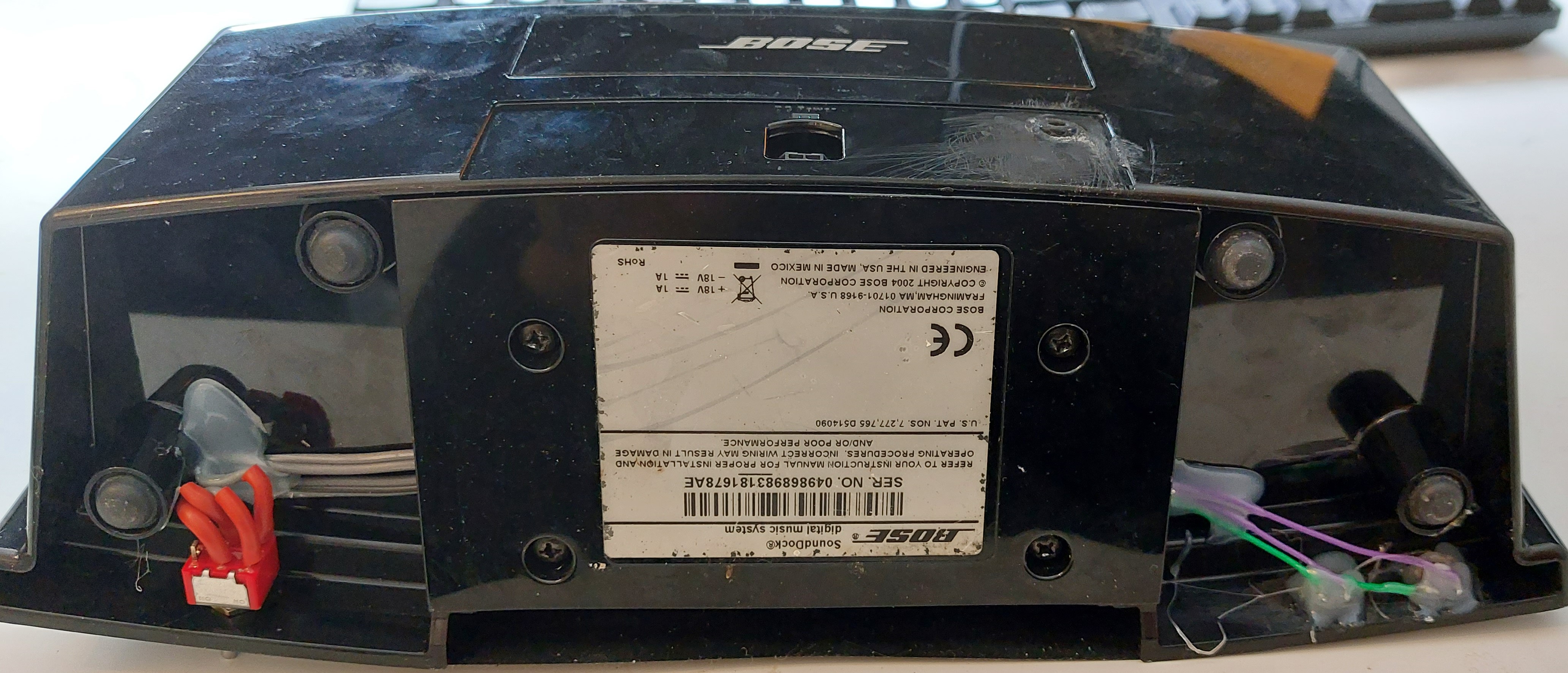 Power Switch Fitted, base plate back in place.) Switch and base plate