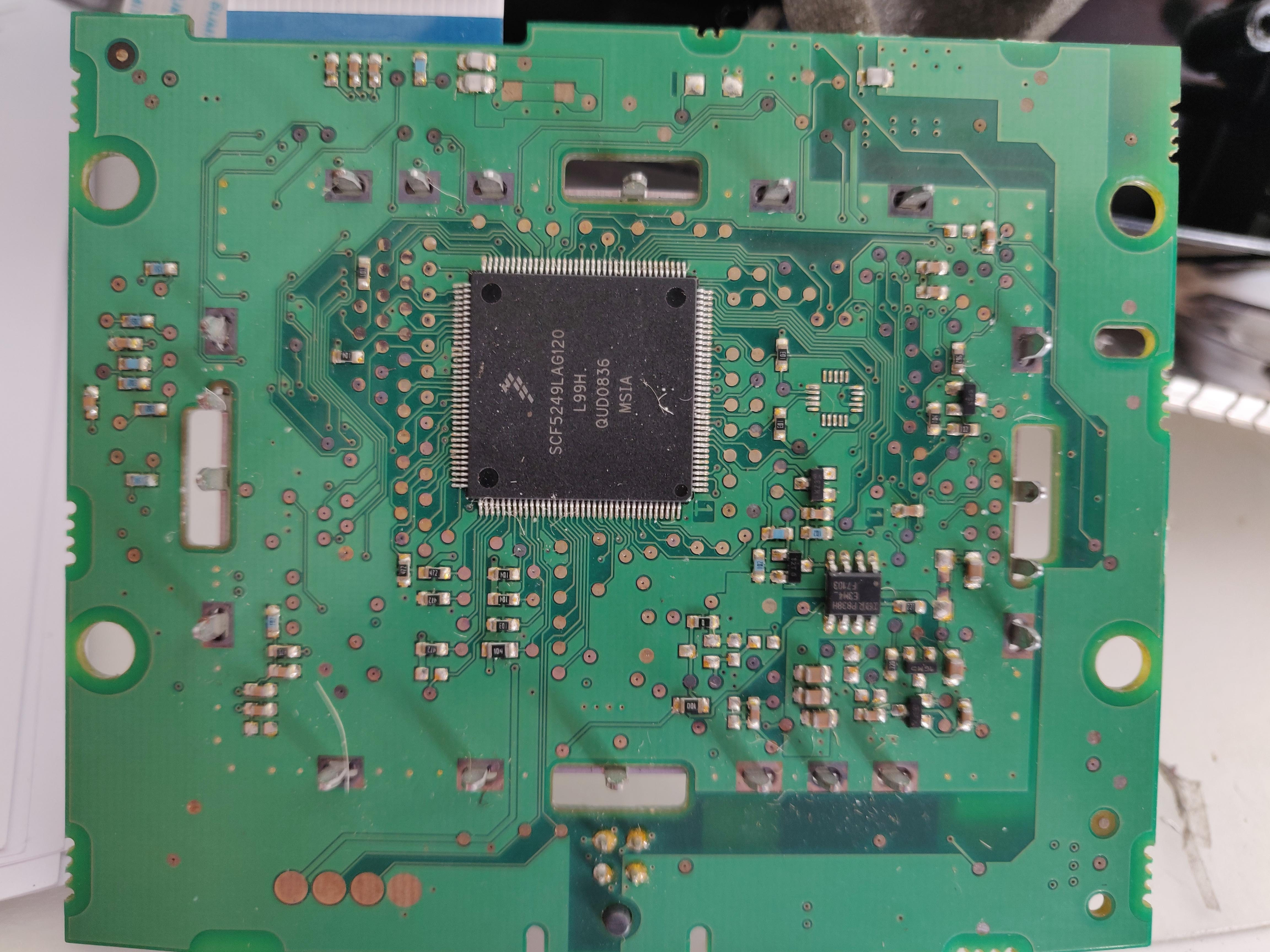 This is the 'Bottom' side of the mainboard. That's the DSP. The IOR SOIC is a MOSFET. Bose mainboard — bottom side (DSP)
