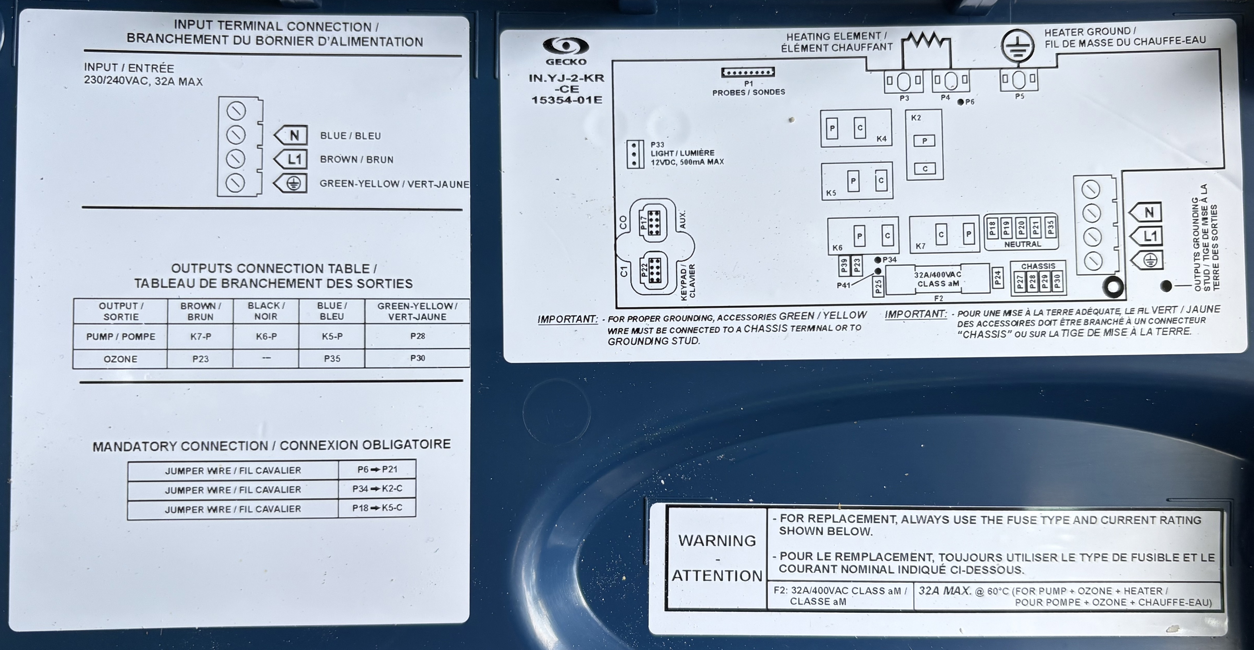 This is the information panel on the controller. Controller Legend