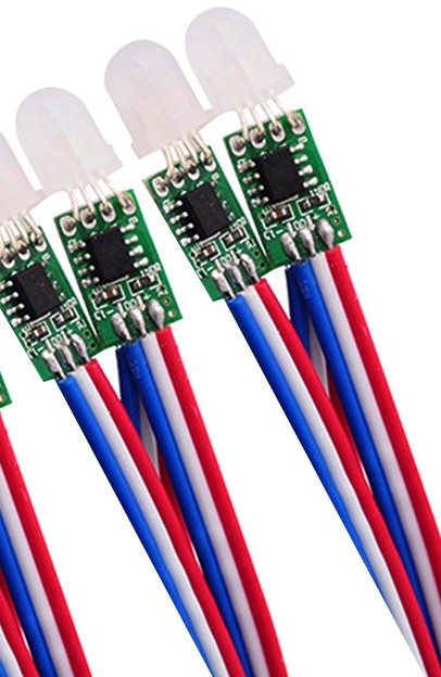 These are the addressable LED strings used for Design C. They're just like the Design A LEDs, but not encapsulated. Design C LEDs