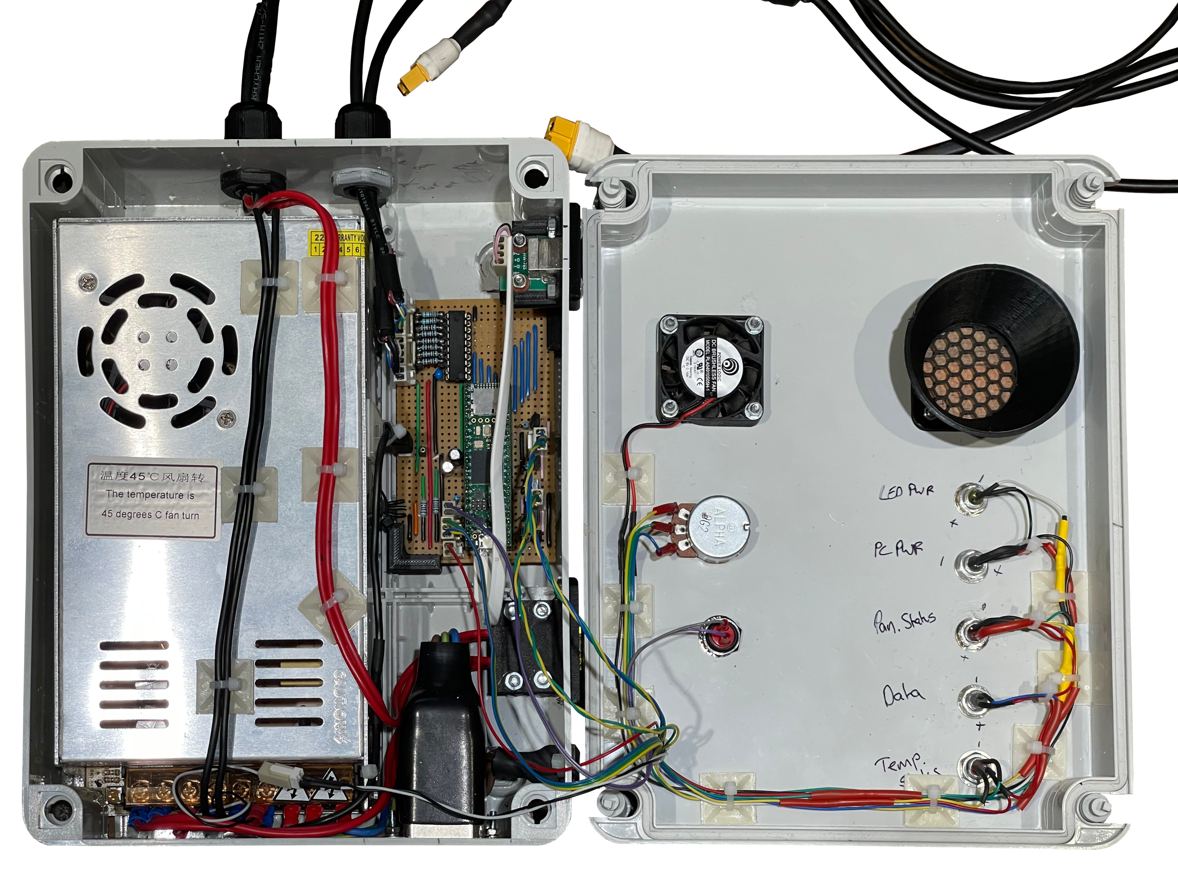 This is the finished control box. Neat! Fan Duct